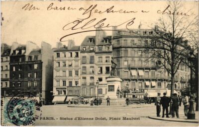 CPA PARIS 5e Statue d'Etienne Dolet Place maubert (1247278)