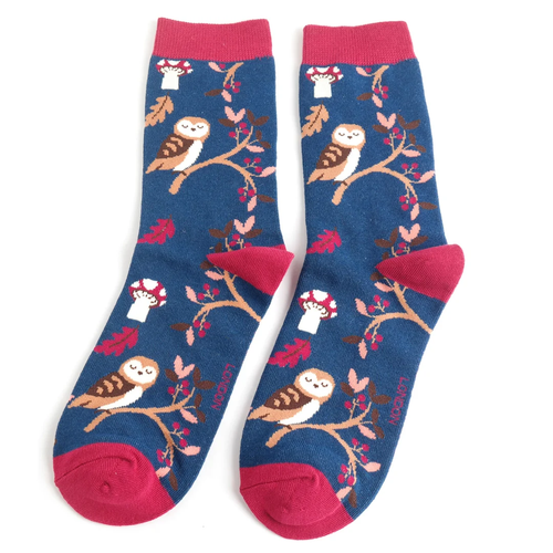 Miss Sparrow Socks Woodland Collection Bamboo Blend Badger Fox Owl Squirrel - Picture 21 of 47