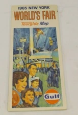 1965 Gulf New York World's Fair Vintage Road Map / Very Nice Map !!