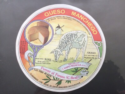 Spain Sheep Cheese Oveja Cheese Label Manchego Fuente El Fresno