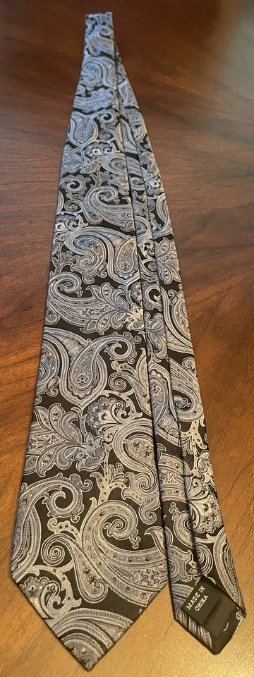 Gravata masculina Arrow azul preta 100% seda feita na China - Imagem 3 de 4