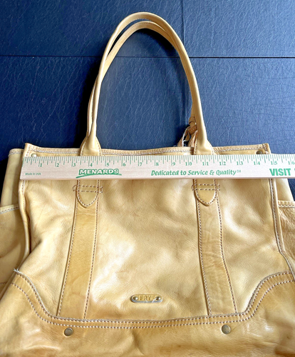 FRYE - Melissa Distressed Tan Leather Large Tote Shoulder Bag - Picture 15 of 19