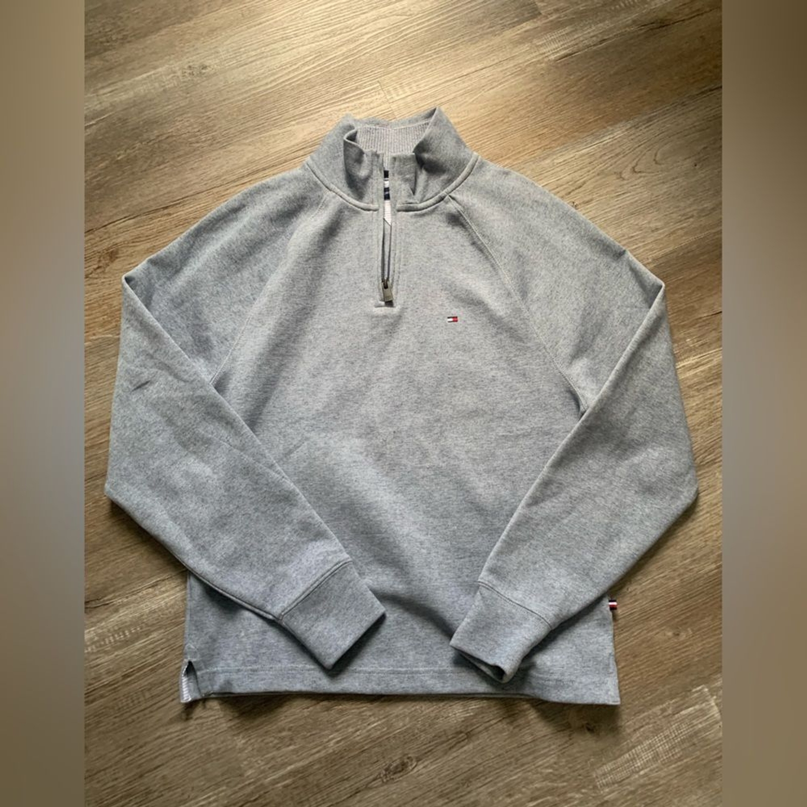 Tommy Hilfiger Blue Collar Quarter Zip Fleece Pullover Sweatshirt Size XS S  