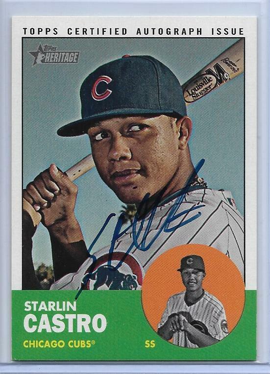 2012 TOPPS HERITAGE REAL ONE STARLIN CASTRO AUTO SIGNED #ROA-SC CHICAGO CUBS
