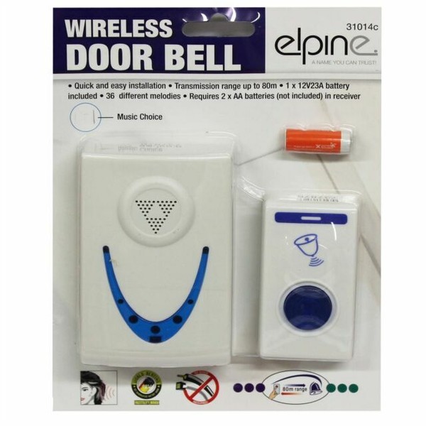 Chime Wireless Door Bell Range 80m 36 Melodies Wire Less Doorbell
