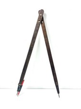 Vintage Wooden Beam Compass Trammel Points Large Drafting/Carpentry Tool Rustic