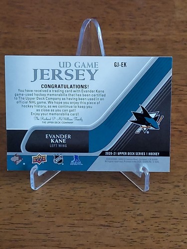 2020-21 Upper Deck Evander Kane Jersey - Picture 2 of 2