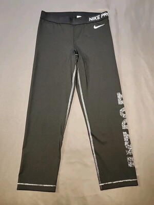 Nike Pro Dri Fit, Women's Size M Capri Leggings, Black, Just Do It