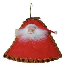 Vintage Santa Claus Ornament Christmas Handmade Plastic Face