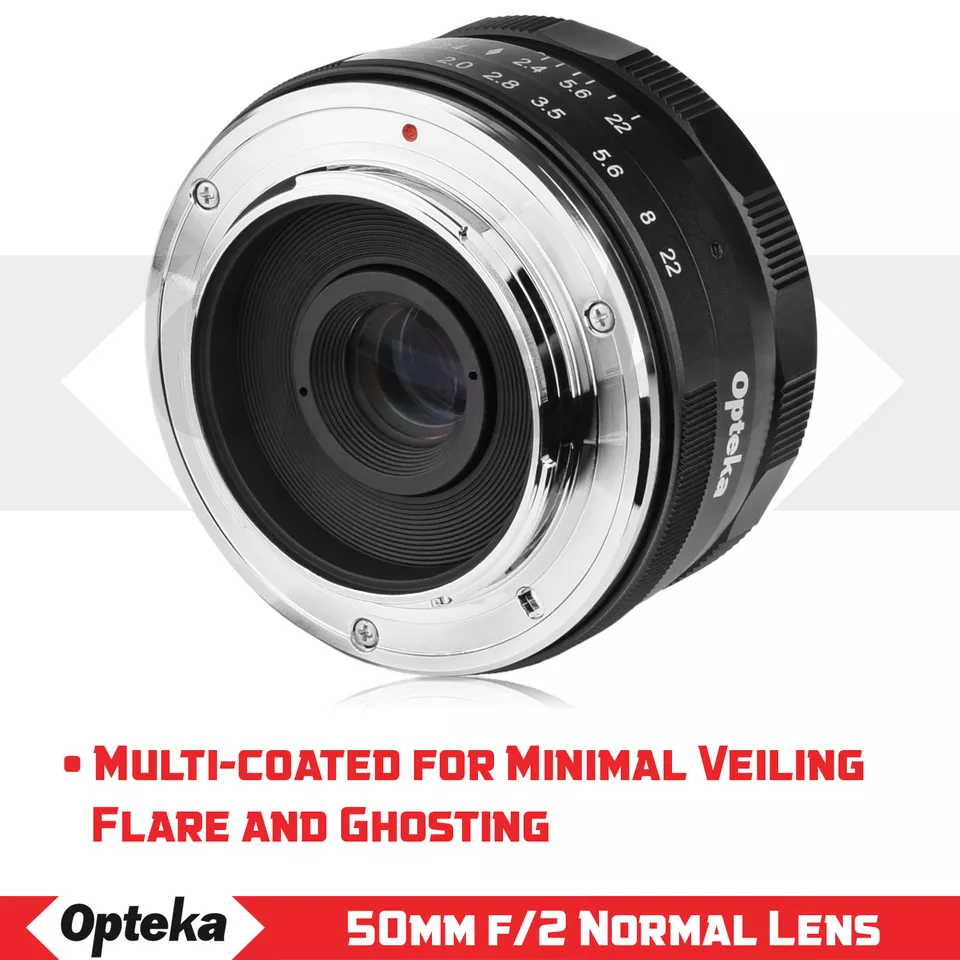 Opteka 50mm f/2.0 Lens for Olympus OM-D E-M10 E-M5 E-M1 PEN E-PL7 PL6 PL5 P5 - Image 4 of 4