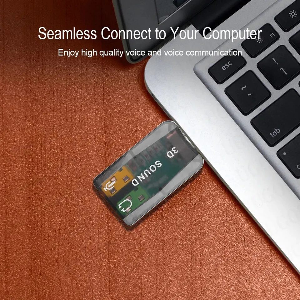 USB Port TO Mini Jack Adapter for apple Mac laptop PC Headset Sound CONVERTER UK - Image 4 of 4