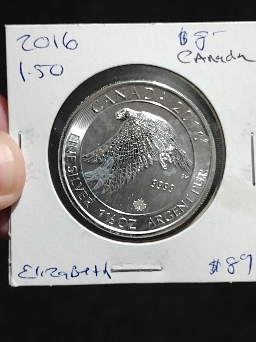2016 Canadian Queen Elizabeth 8 Dollar coin 1.5 oz silver! White