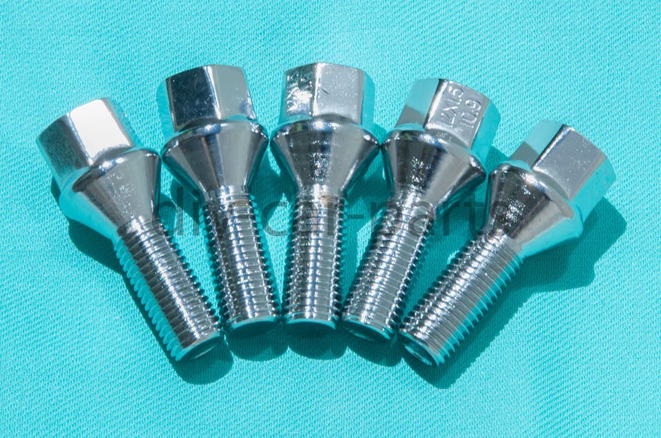Chrome Mercedes Benz Wheel Rim Lug Bolts 380SL 500SEL 65133 set of 20 12x1.5x28 - Image 2 of 4