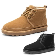 Men Winter Snow Boots Cozy Suede Leather Cold Weather Warm Outdoor Casual Boots