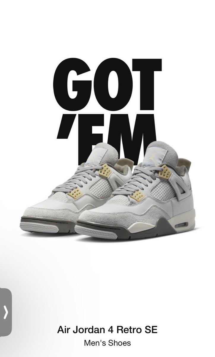 Nike Air Jordan 4 Retro SE Craft Photon Dust DV3742-021 Men Size 8