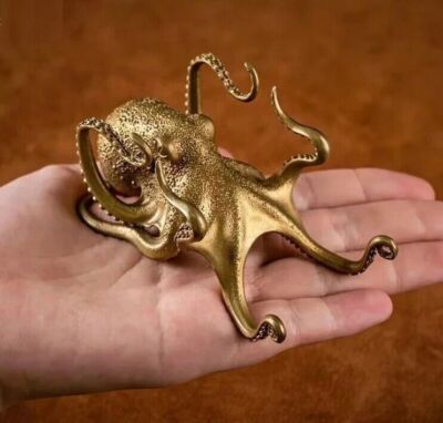 Metall Gold Oktopus Tier Statue kleine Skulptur Tischplatte Statue Dekoration