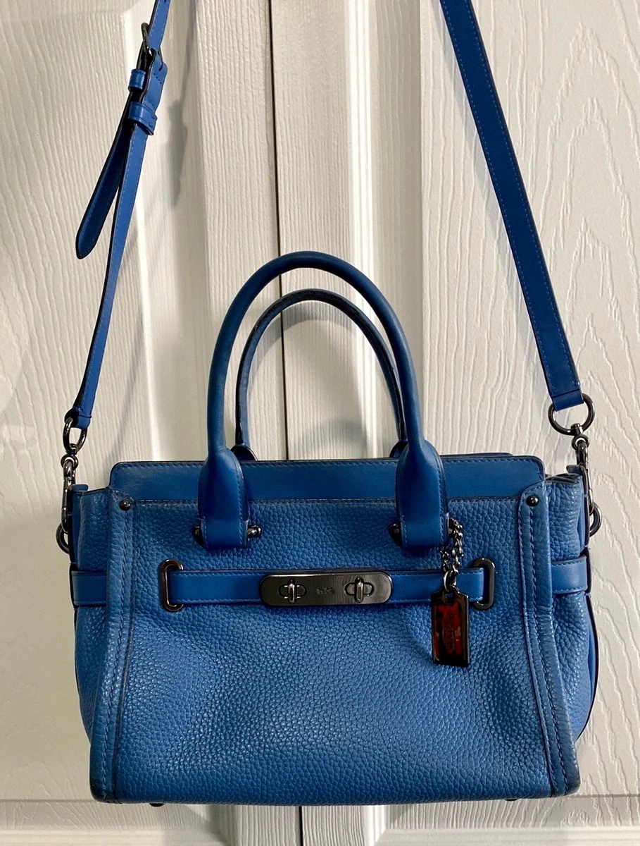 RARE Pebble Blue Leather COACH Swagger 21 Carryall