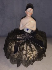 Nice Antique  Germany  Art Deco  Flapper   Half Doll  Pin Cushion