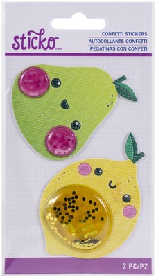Sticko Confetti Stickers-Fruit, 2/Pkg