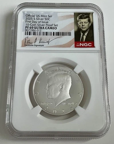 2025 S Kennedy SILVER Half Dollar 50C NGC DCAM PF69 First Day Of Issue