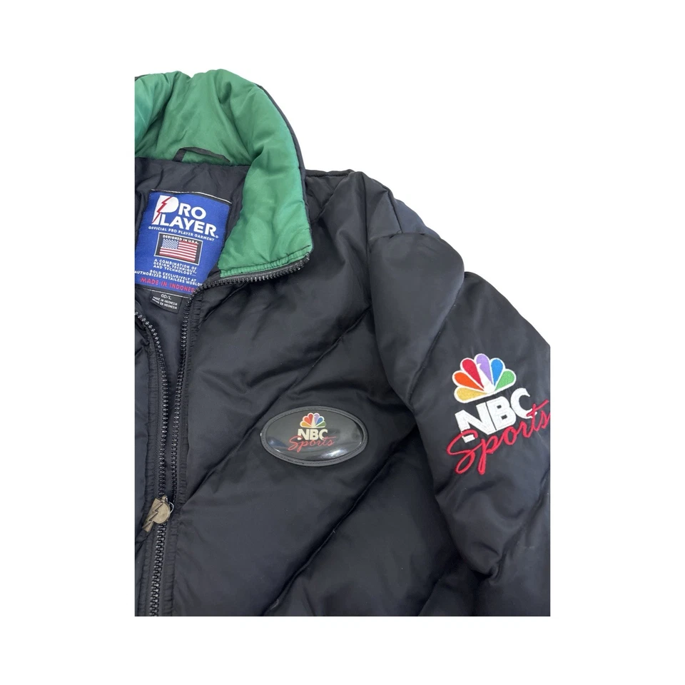 NBC Sports Jacket. Pro Player Down Puffer Jacket Coat Large L Official 80s 90s - Image 2 of 4