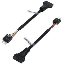 2 PCS USB 3.0 Motherboard Adapter Header Cable 19 Pin Female To 2.0 9 Pin