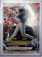 2025 MLB Topps NOW Card 262 Jac Caglianone Club Top Prospect 1st MLB Hit Royals