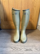 LE CHAMEAU WOMEN'S CHASSEUR LEATHER LINED WELLINGTON BOOTS Size 6