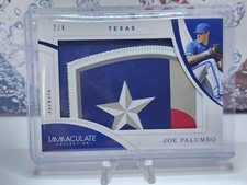 2020 Panini Immaculate /4 Jumbo Logo Patch Joe Palumbo Texas Rangers! B16
