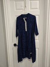 Womens Blue Rose Pattern Kurti Size Large
