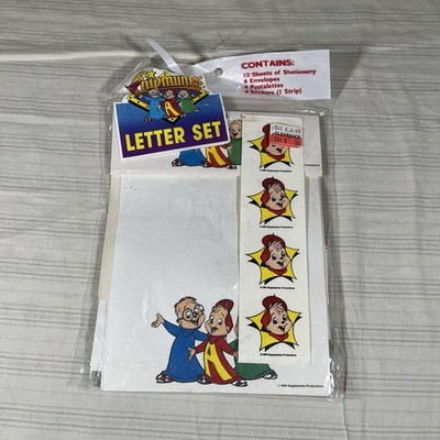 HTF Vintage The Chipmunks Letter Set with Stickers Sealed 1990 Stationary READ