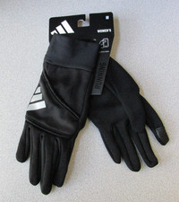 NEW WOMENS ADIDAS COLD.RDY LIGHTWEIGHT TOUCHSCREEN RUNNING GLOVES MEDIUM BLACK