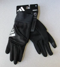 NEW WOMENS ADIDAS COLD.RDY LIGHTWEIGHT TOUCHSCREEN RUNNING GLOVES MEDIUM BLACK