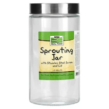 Now Foods, Sprouting Jar, 1/2 Gallon, For Fresh, Tasty and Healthy Sprouts