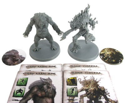 CONAN: The Board Game GRAY MAN-APE & BONE GOLEM Minis & Tiles NEW!!