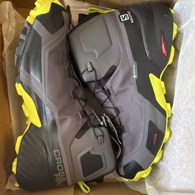 Salomon Cross Hike Mid GTX Men's Hiking Boots US 10 Medium Magnet/Black/Lime