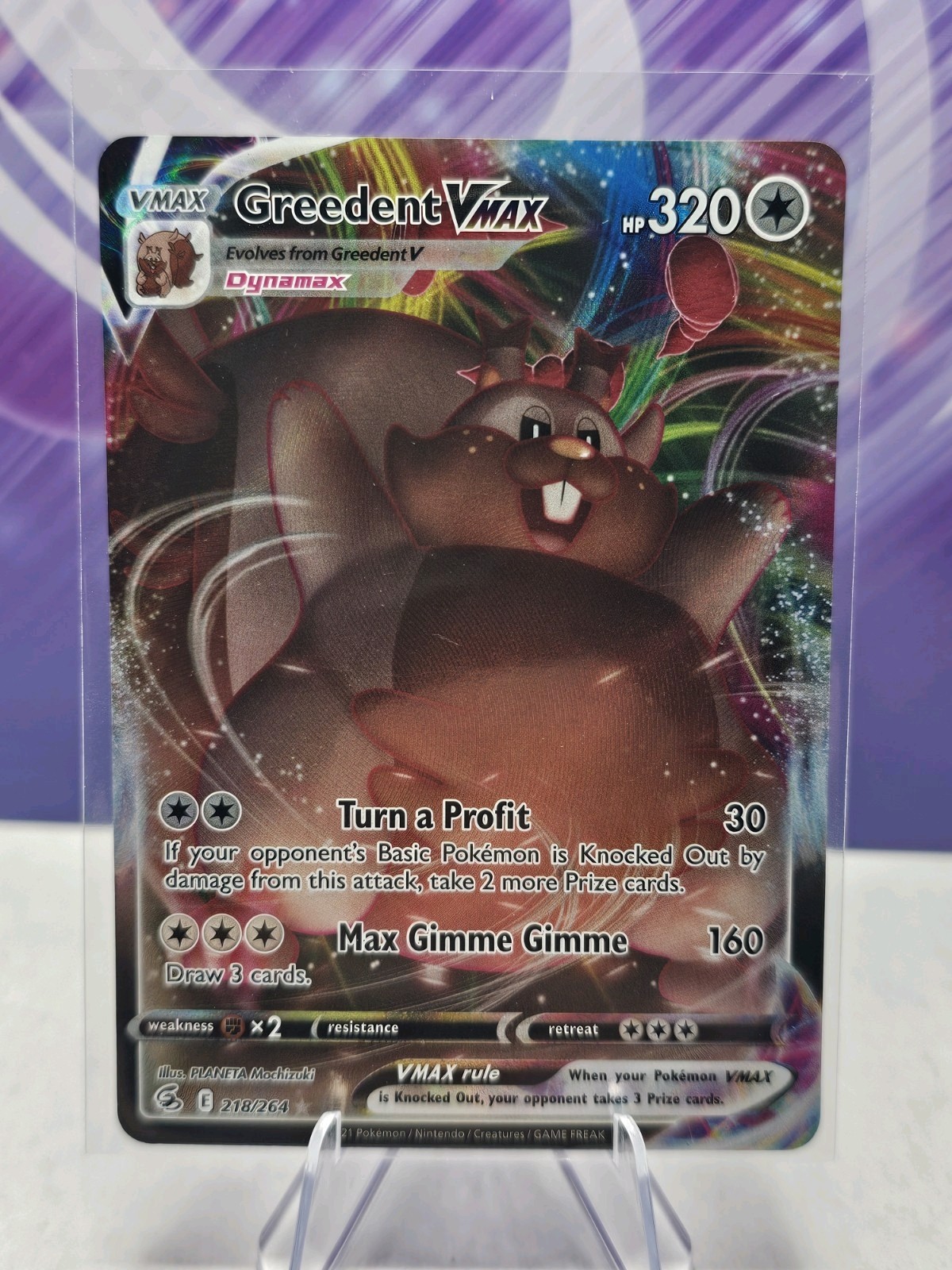 Greedent VMAX 218/264 Swsh08: Fusion Strike Holo
