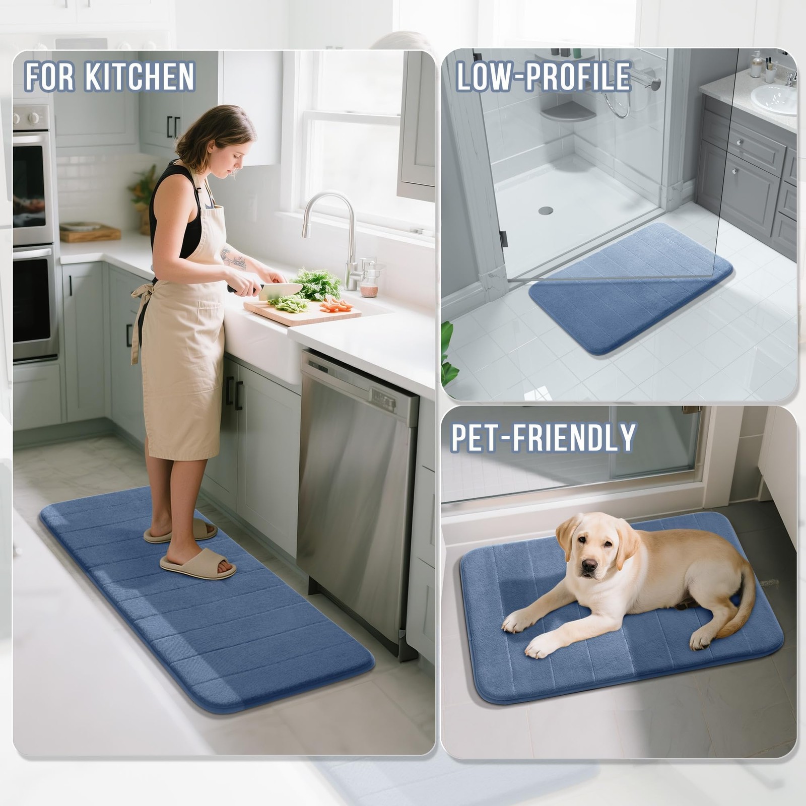 Yimobra 55"x24" Non-Slip Memory Foam Bath Mat, Super Soft, Water Absorbent