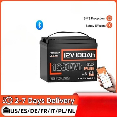 New 12V 100AH LiFePO4 Lithium Battery with Bluetooth Monitor Battery Info 1280Wh