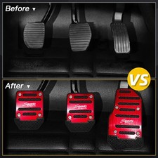 3pcs Aluminum Non-slip Gas Brake Pedals Pad Set Cover For Manual Car Universal