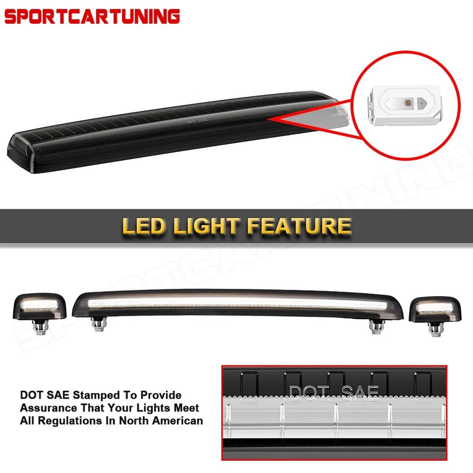 3 luces LED blancas para techo de cabina para camionetas Chevy Silverado GMC Sierra 2500 Foto 4 de 4