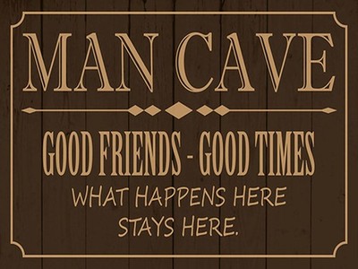 Holzschild 30x40 cm man cave good friends good times Deko Geschenk Holz Schild