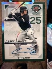 2025 Panini Prospect Edition - Casey Saucke #65 - Green Prizm Autograph 