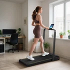 Folding Treadmill Walking Pad, 2HP Portable Under Desk Treadmill with Handle