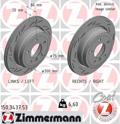 2x BRAKE DISC 150.3437.53 FOR BMW X1/E84 N20B16A 1.6L N47D20C/D/B/A N43B20 2.0L - Picture 2 of 8