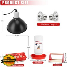 Chick Starter Kit 5pc, Heat Lamp, Feeder, Waterer, Perch