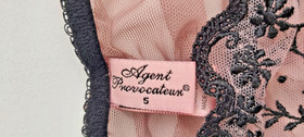 AGENT PROVOCATEUR PINK/BLACK AMBROSE BRIEF SIZE 5 X LARGE UK 14 BNWOT