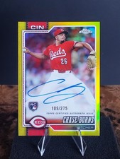 Chase Burns Chrome 2026 Yellow Refractor /275 Auto