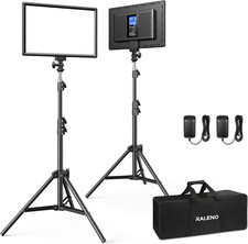 13" LED Video Light Panel, 2-Pack Bi Color Photography Lighting Kit with 75" Sta