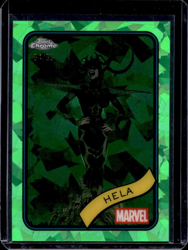 2025 Topps Chrome Marvel Sapphire Hela Green Refractor #/99